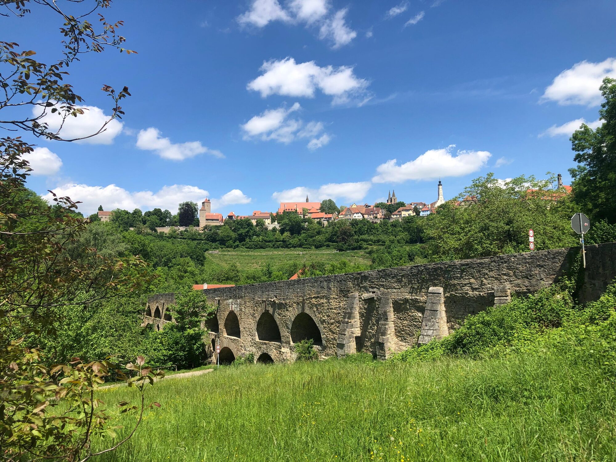 Rothenburg ob der Tauber seen from the Tauber valley